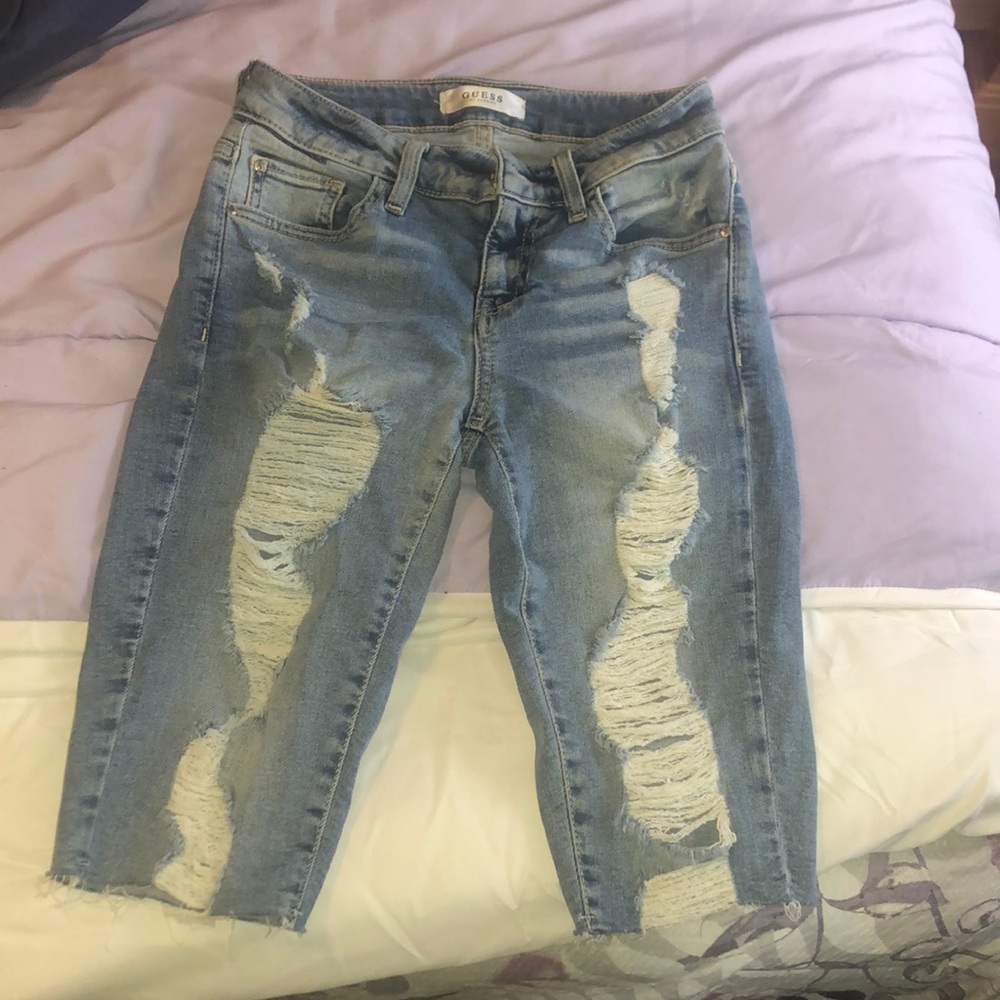 Guess capri shorts. Ripped. Knee length